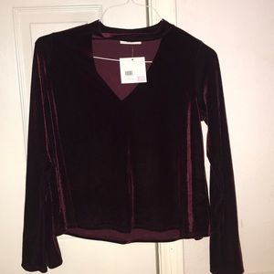 Burgundy velvet top
